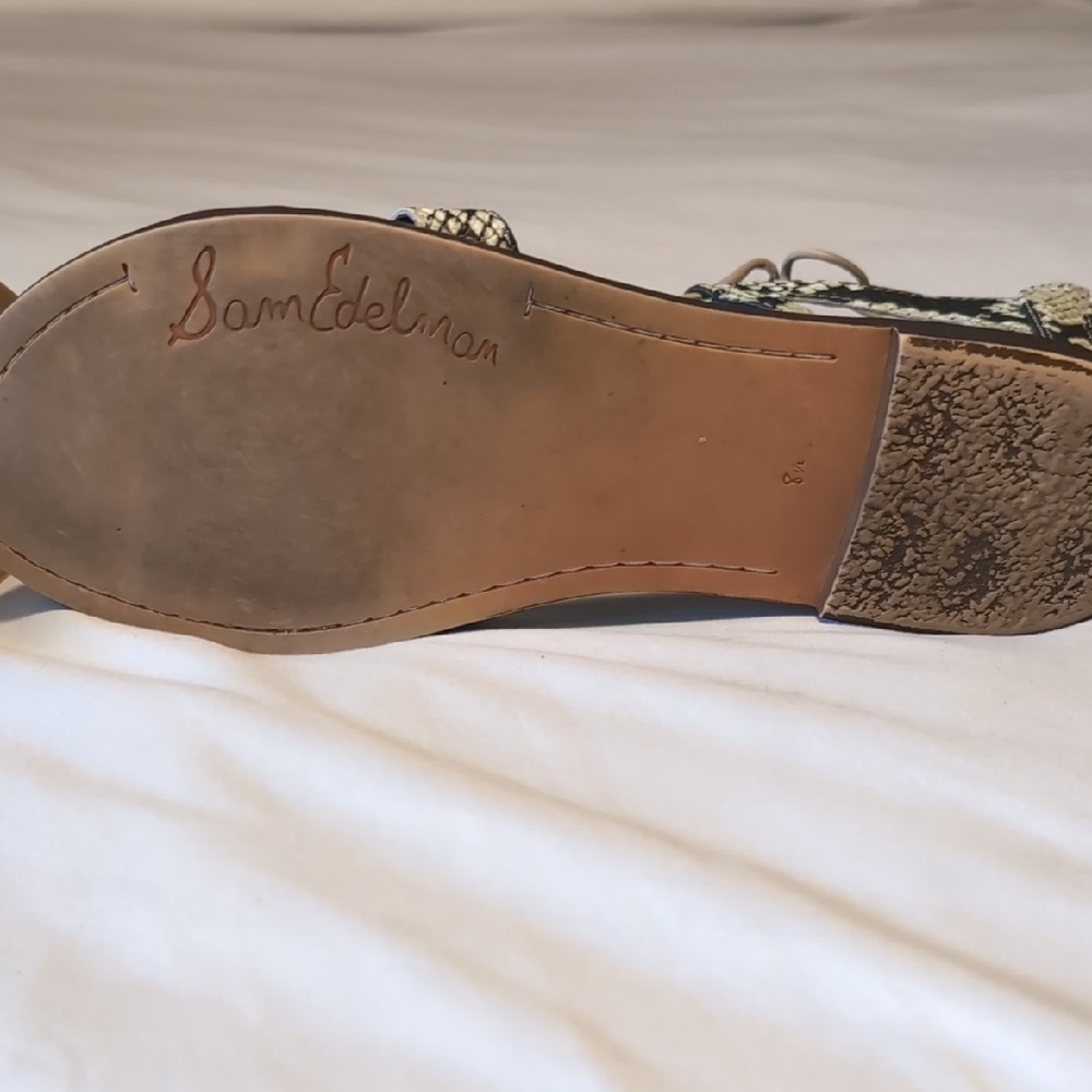 Sam Edelman Black and Green Gwenna Lace-Up Sandals - Picture 4 of 7